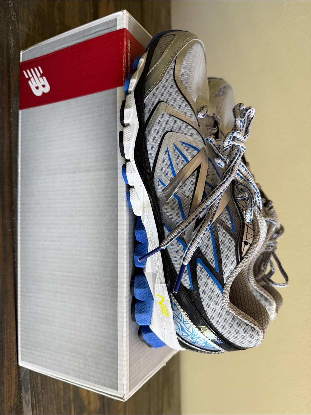 New Balance Gray Blue Mesh Running Sneakers